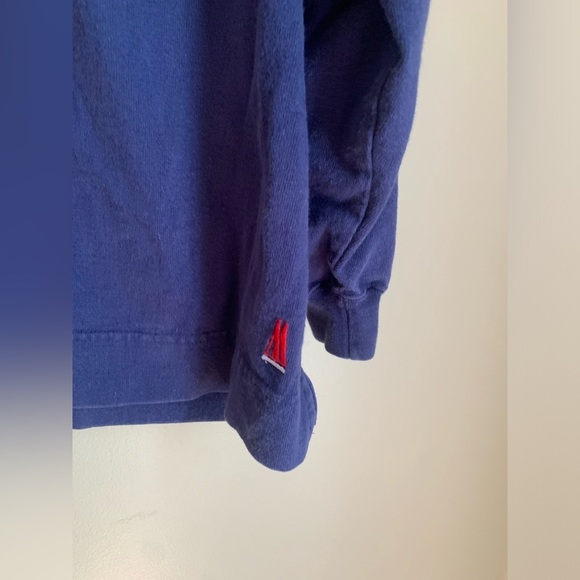 Vtg 90s merona Mens xl Distressed Heavyweight Mock Neck T-Shirt Striped vintage - Picture 2 of 7